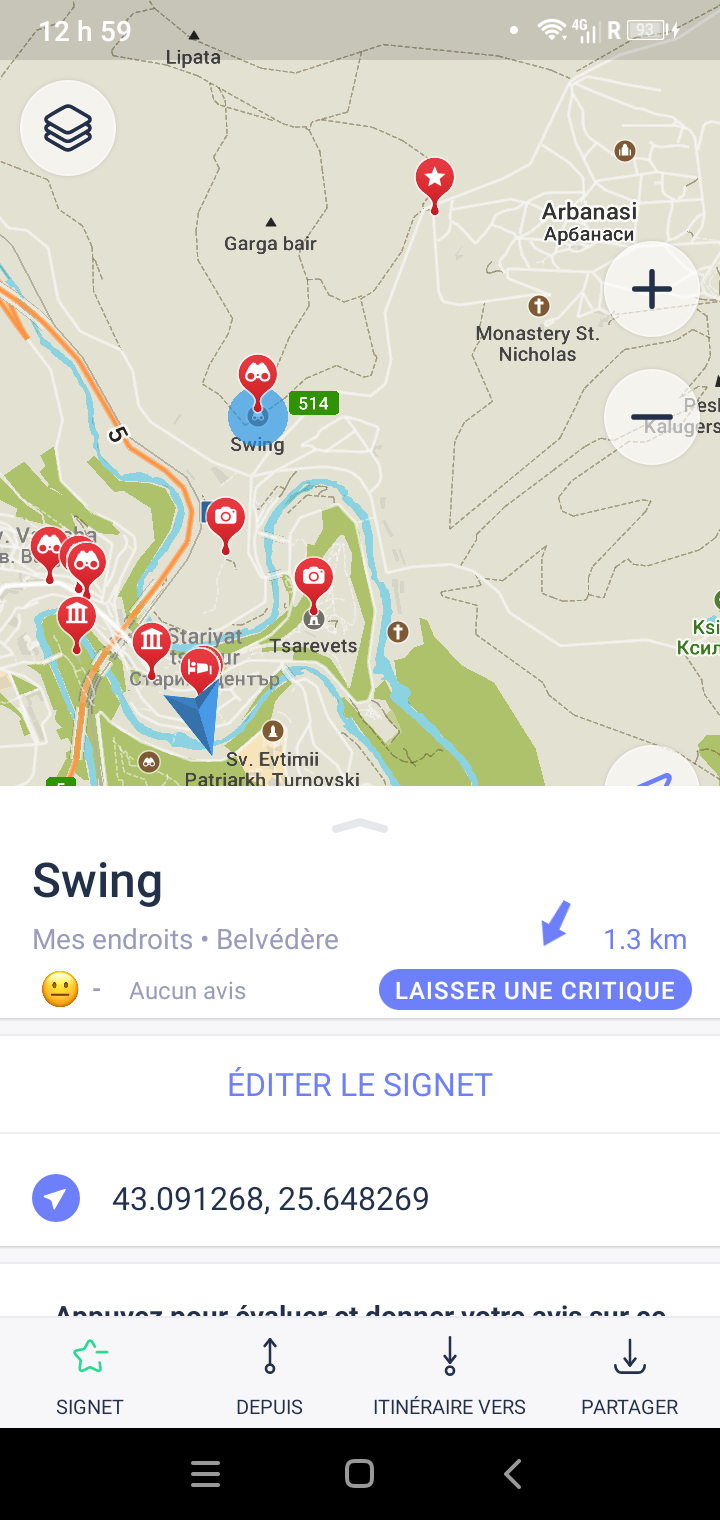 Itinéraire love swing veliko tarnovo 